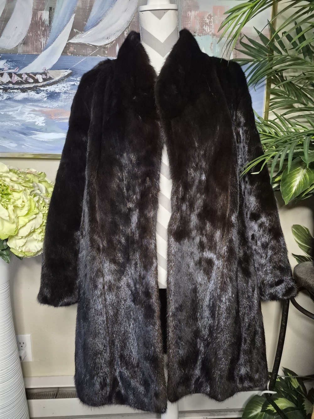 Luxurious Black Mink Fur Coat - Women Jackets & Coats